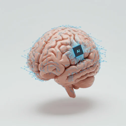 Copilot의 AI 기능을 나타내는 디지털 브레인