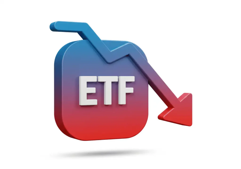 인버스 ETF 개념을 나타내는 하락 화살표와 ETF 텍스트