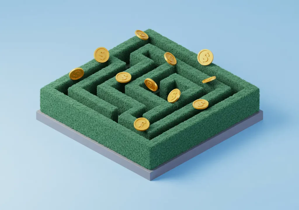 헤지펀드의 'Hedge'(울타리) 개념과 절대수익을 시각적으로 표현