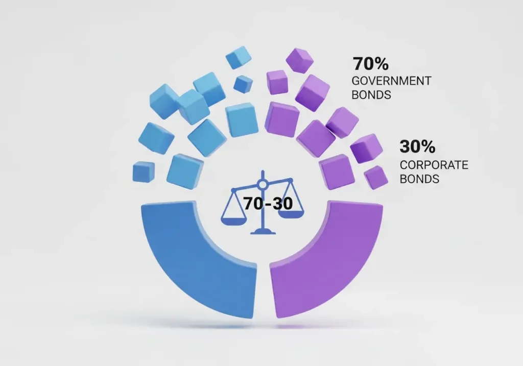 국고채 70% 회사채 30% 안정형 포트폴리오 배분 비율 차트